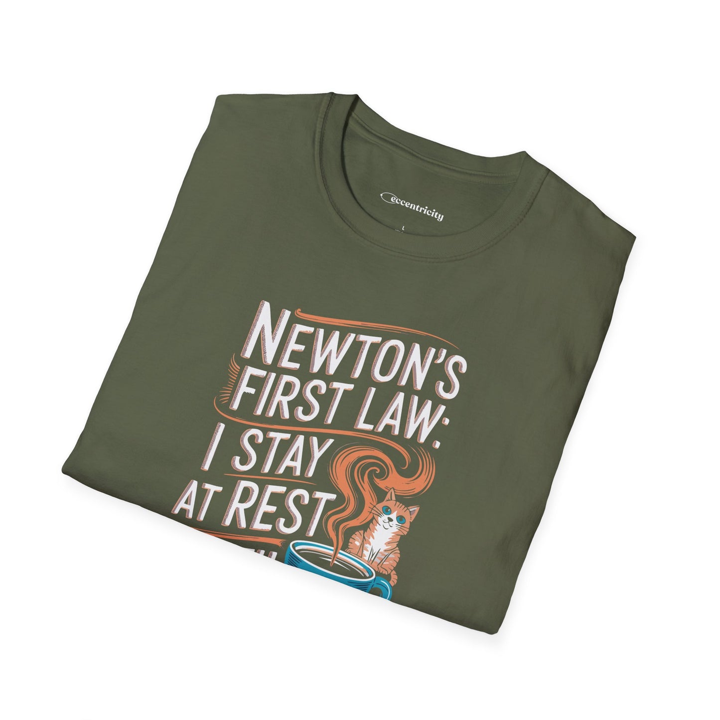"Newton's 1st LawCoffee Cat" Premium Physics Shirt