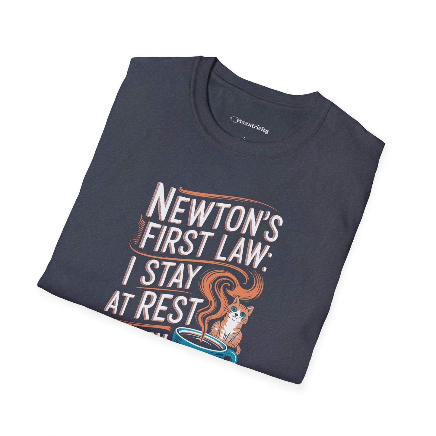 "Newton's 1st LawCoffee Cat" Premium Physics Shirt