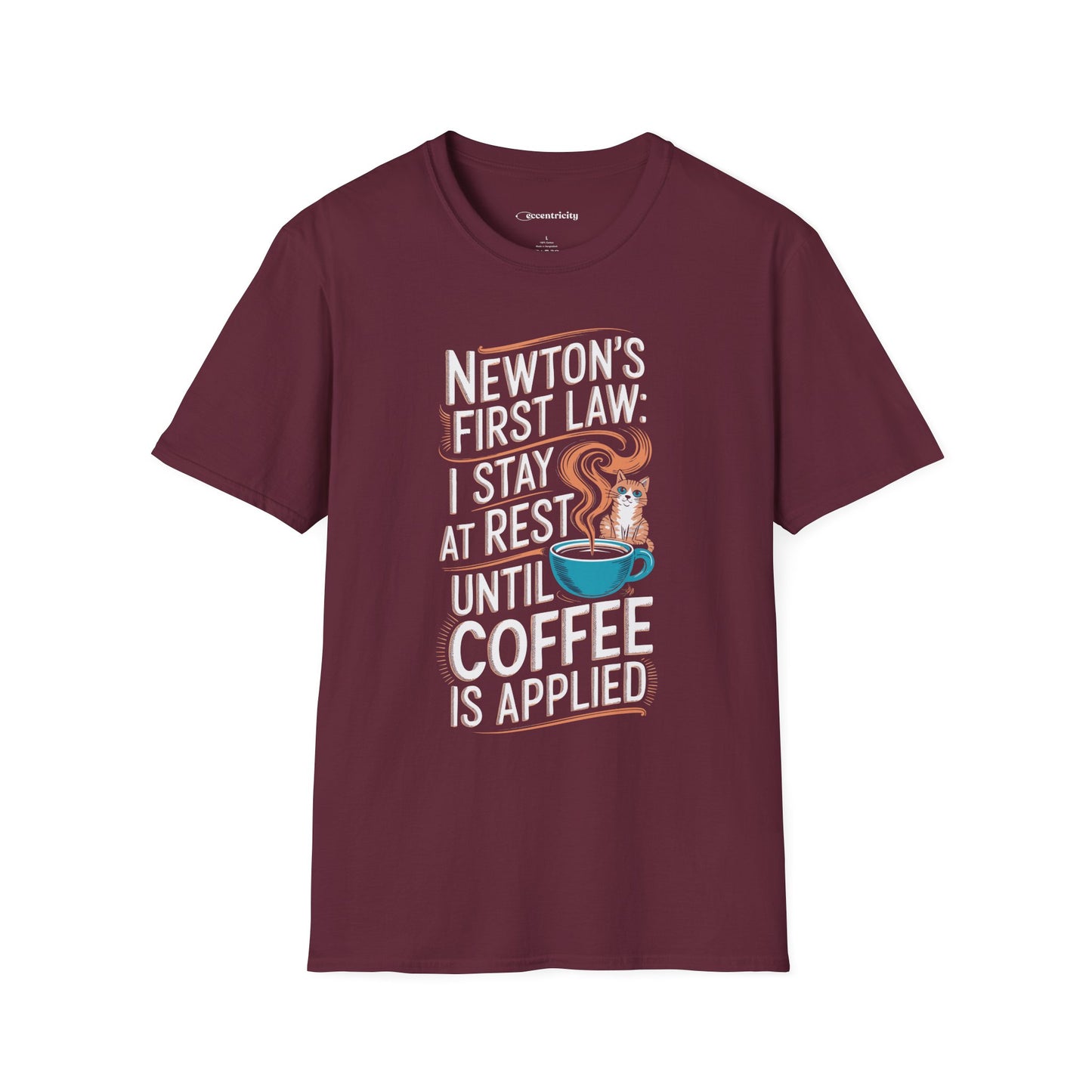 "Newton's 1st LawCoffee Cat" Premium Physics Shirt
