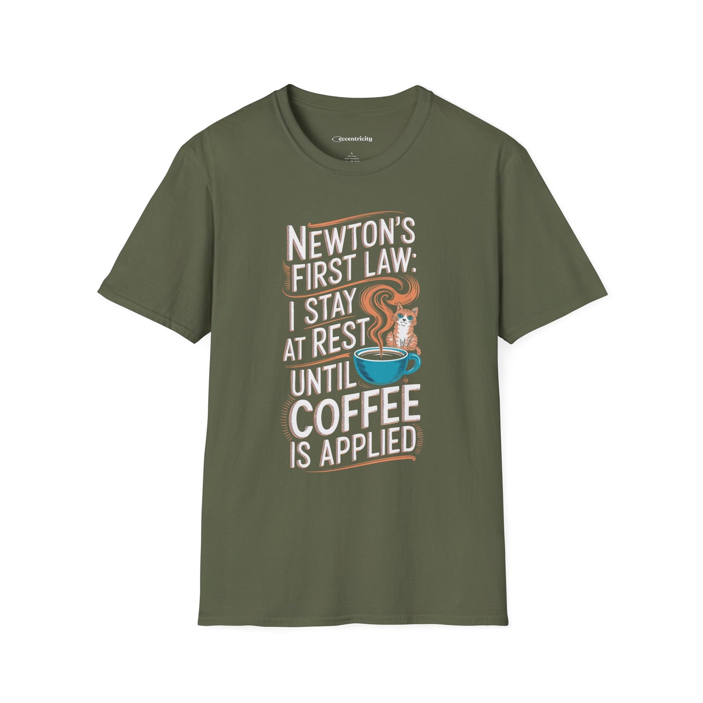 "Newton's 1st LawCoffee Cat" Premium Physics Shirt