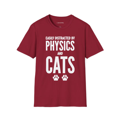 Easily Distracted by Physics and Cats - Premium Physics Shirt