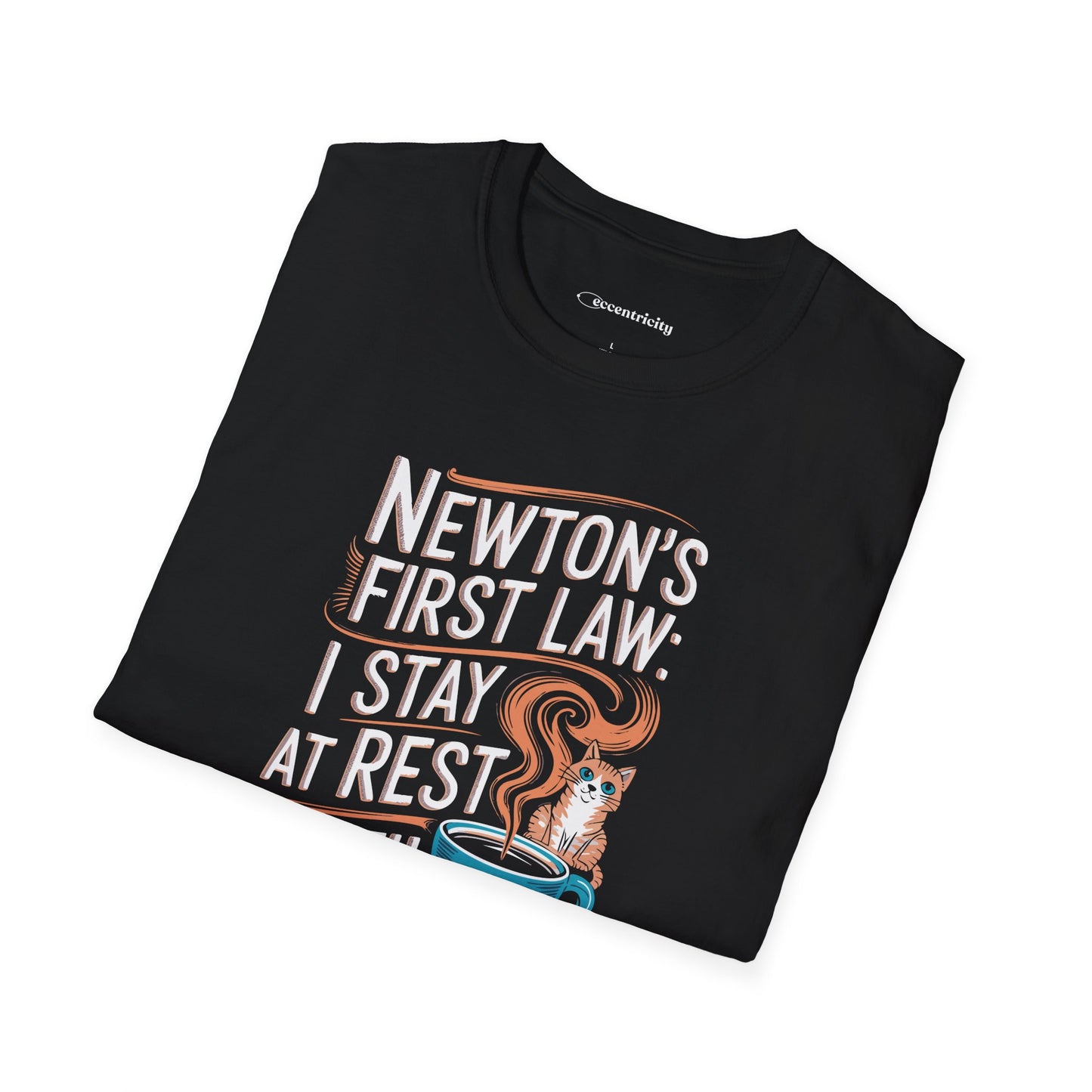 "Newton's 1st LawCoffee Cat" Premium Physics Shirt