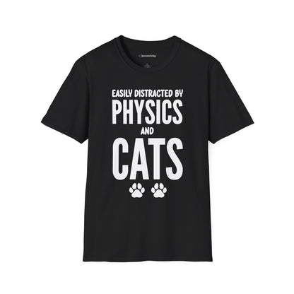 Easily Distracted by Physics and Cats - Premium Physics Shirt