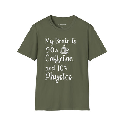 "My brain is 90% Coffee and 10% Physics" Premium Physics Shirt