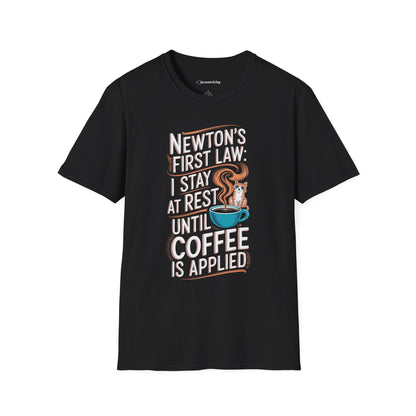 "Newton's 1st LawCoffee Cat" Premium Physics Shirt