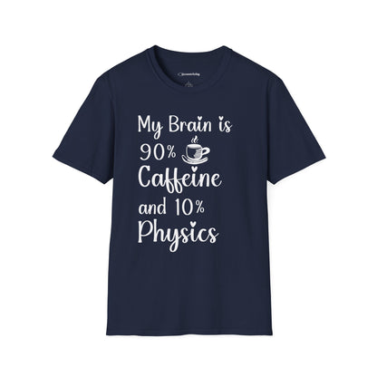 "My brain is 90% Coffee and 10% Physics" Premium Physics Shirt