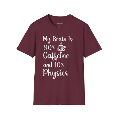 "My brain is 90% Coffee and 10% Physics" Premium Physics Shirt