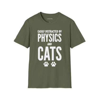 Easily Distracted by Physics and Cats - Premium Physics Shirt