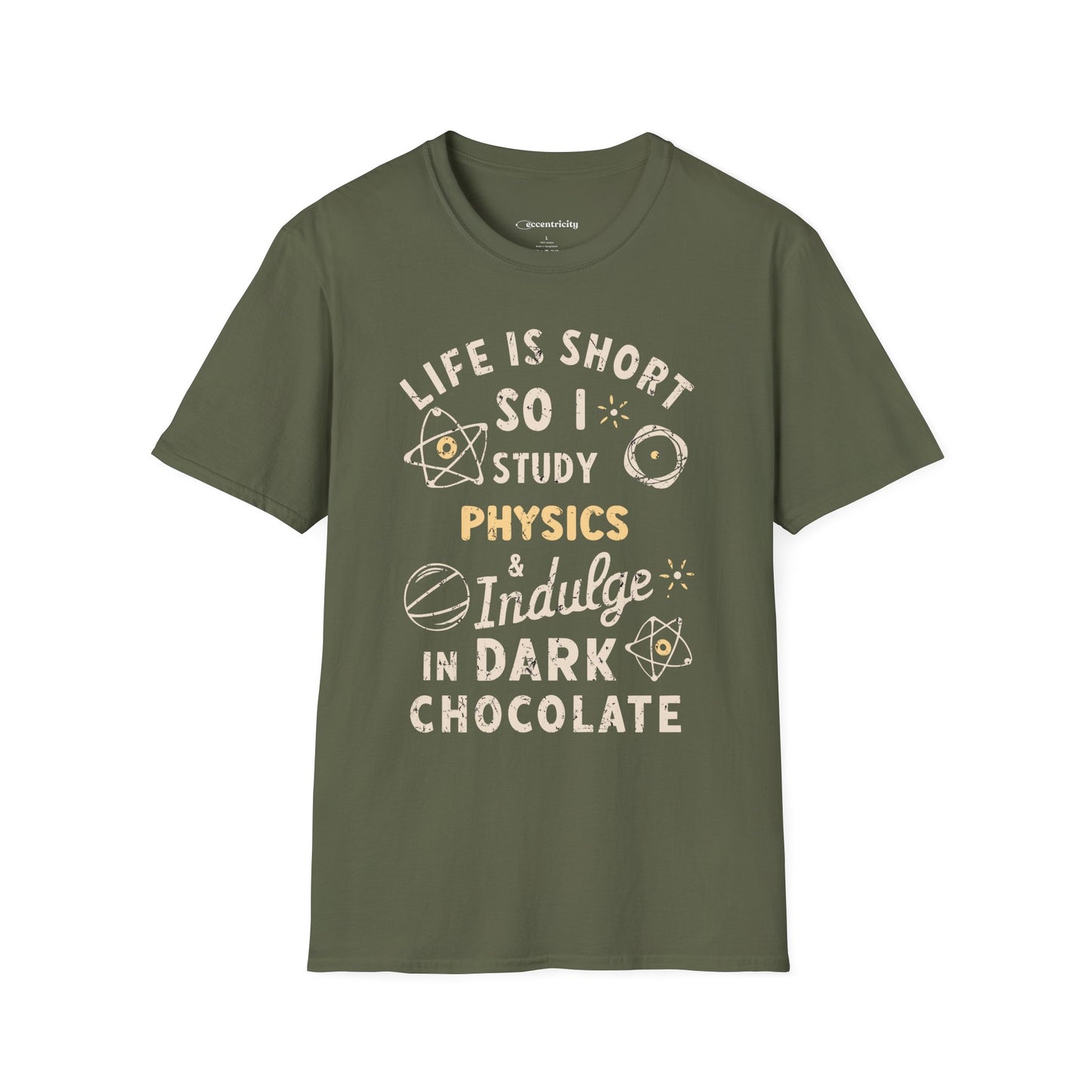 "I study Physics and Indulge in Dark Chocolate" Premium Physics Shirt