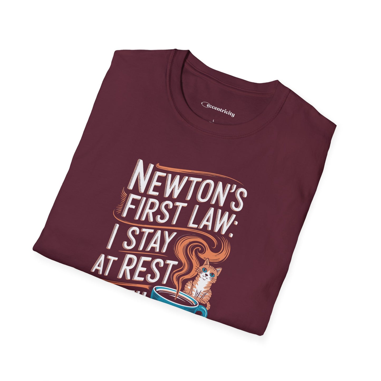 "Newton's 1st LawCoffee Cat" Premium Physics Shirt