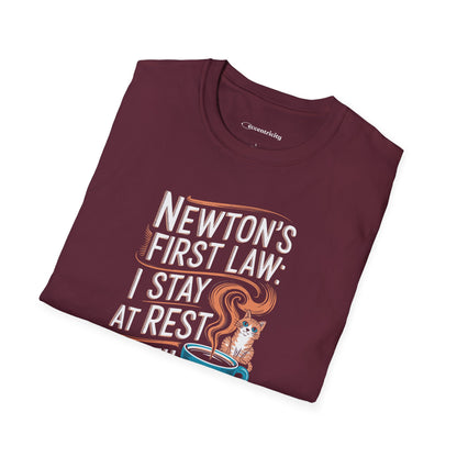 "Newton's 1st LawCoffee Cat" Premium Physics Shirt