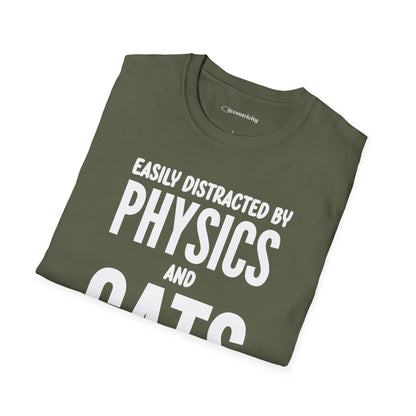 Easily Distracted by Physics and Cats - Premium Physics Shirt