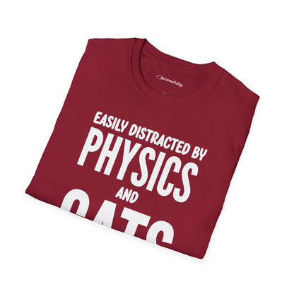 Easily Distracted by Physics and Cats - Premium Physics Shirt