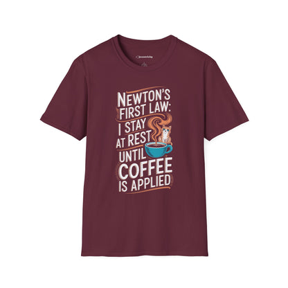 "Newton's 1st LawCoffee Cat" Premium Physics Shirt