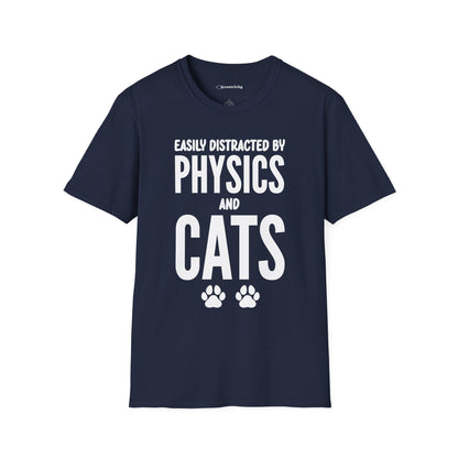 Easily Distracted by Physics and Cats - Premium Physics Shirt