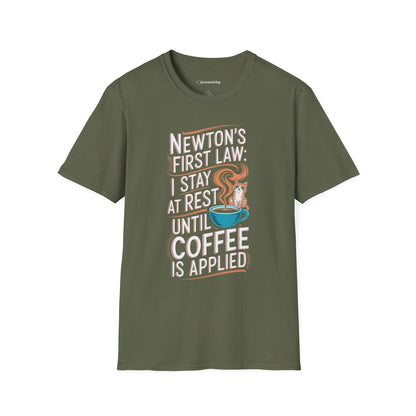 "Newton's 1st LawCoffee Cat" Premium Physics Shirt