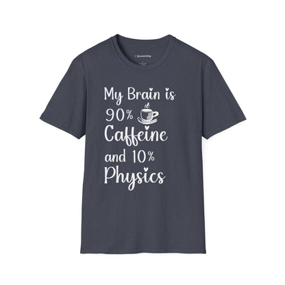 "My brain is 90% Coffee and 10% Physics" Premium Physics Shirt