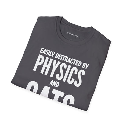 Easily Distracted by Physics and Cats - Premium Physics Shirt