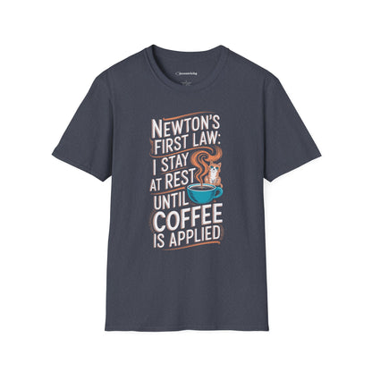 "Newton's 1st LawCoffee Cat" Premium Physics Shirt