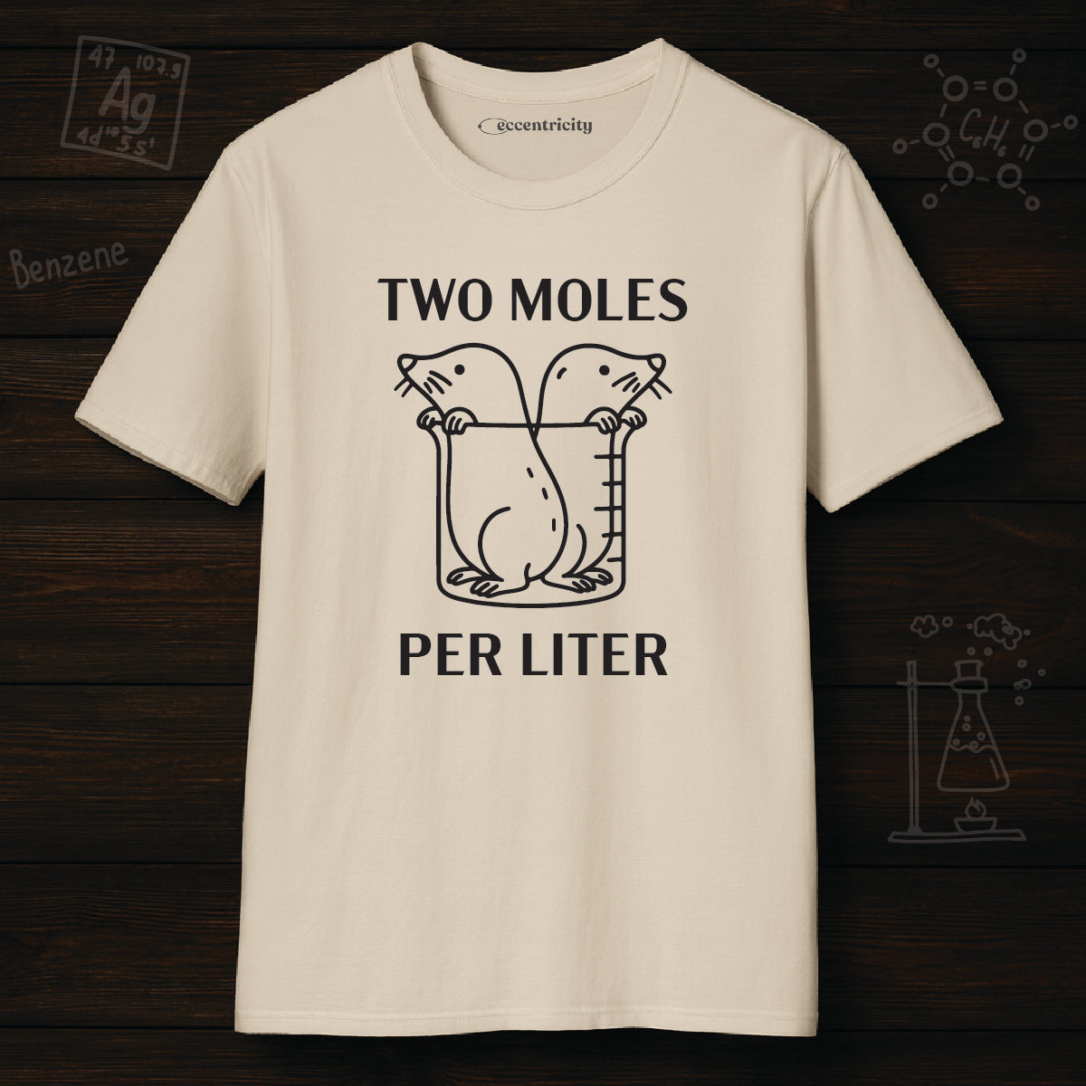 "Two Moles Per LIter" - An Ultimate Tee for Chemistry Lovers 🧪⚡