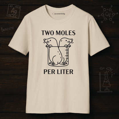 "Two Moles Per LIter" - An Ultimate Tee for Chemistry Lovers 🧪⚡