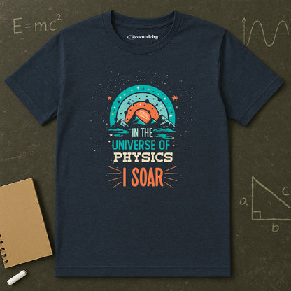 " In the Universe of Physics, I soar" Premium Physics Shirt