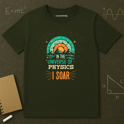 " In the Universe of Physics, I soar" Premium Physics Shirt