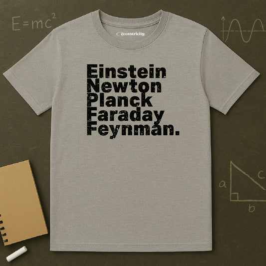 "Einstein Newton Planck Fraday Feynman"Premium Physics Shirt