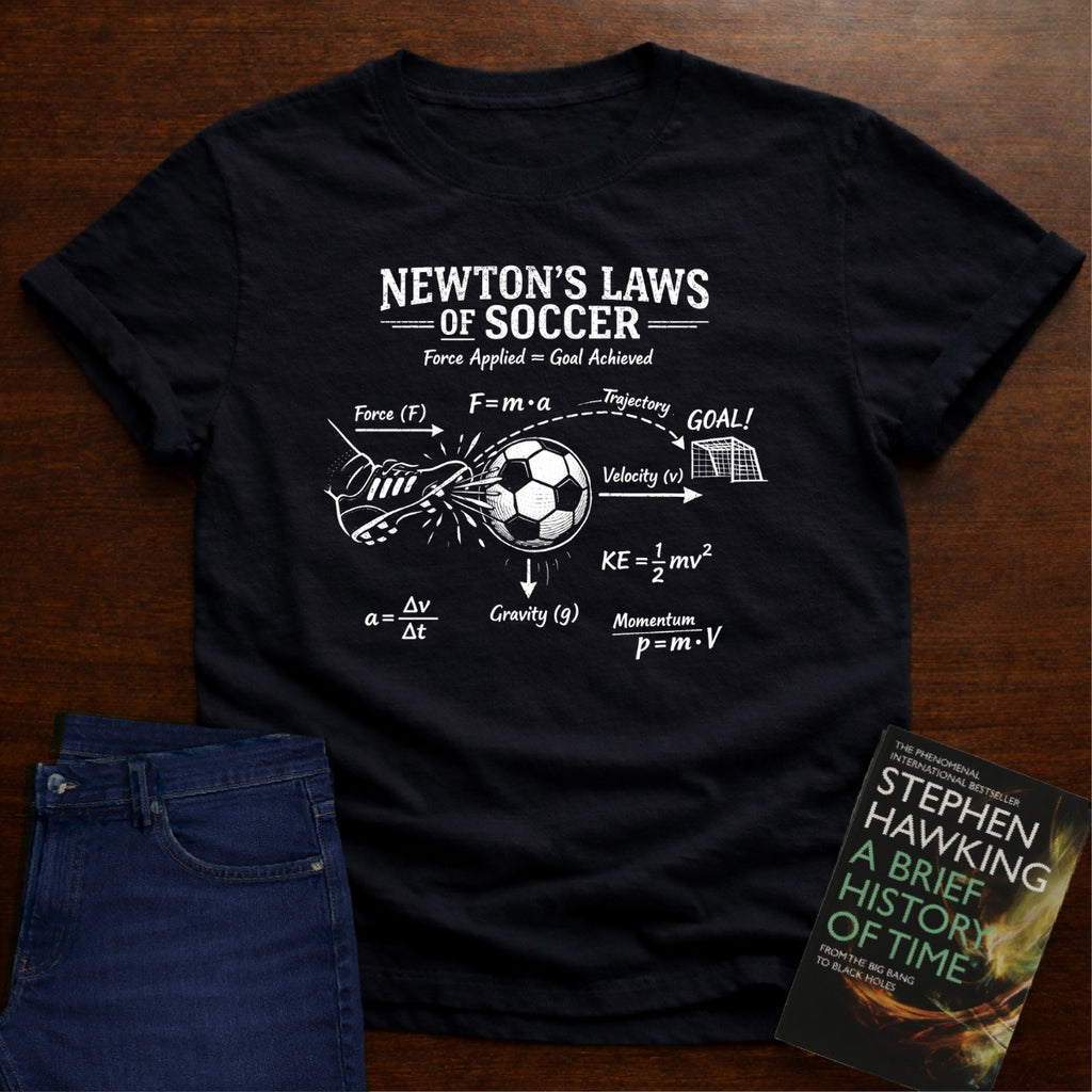 NEWTON'S LAWS OF SOCCER T-SHIRT