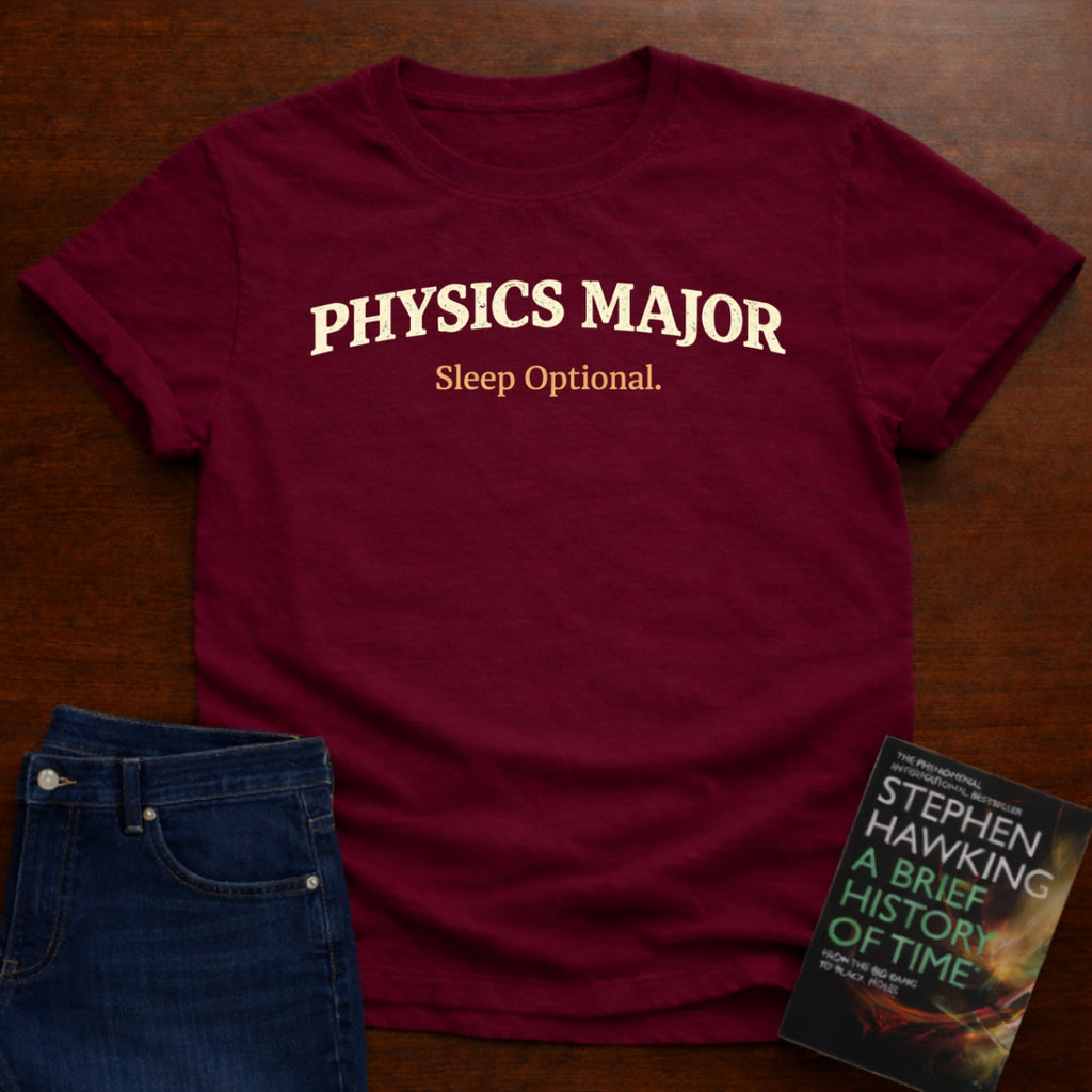 PHYSICS MAJOR SLEEP OPTIONAL. T-SHIRT