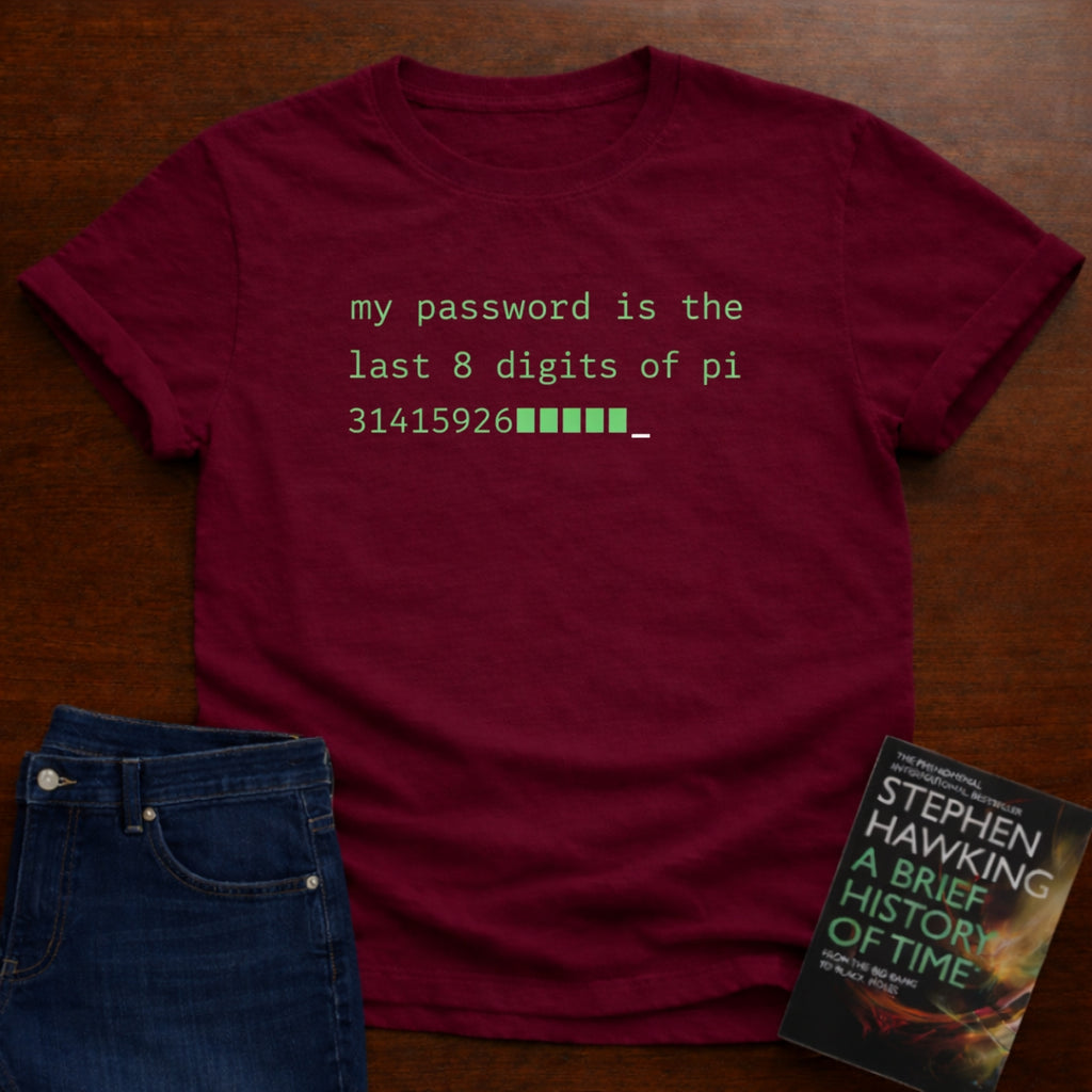 MY PASSWORD IS THE LAST 8 DIGITS OF π. T-SHIRT