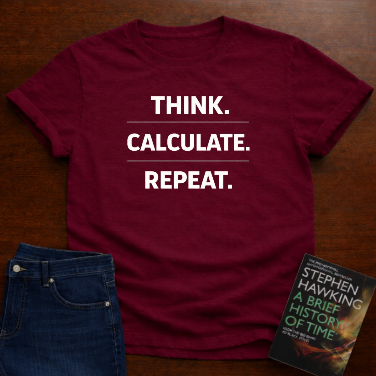 THINK. CALCULATE. REPEAT. T-SHIRT