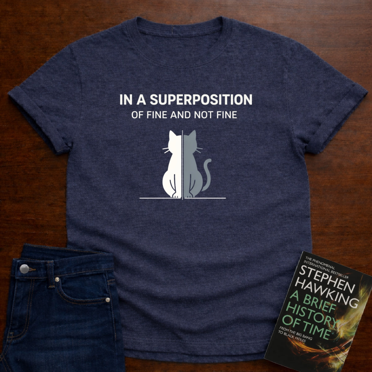 IN A SUPERPOSITION OF FINE AND NOT FINE T-SHIRT