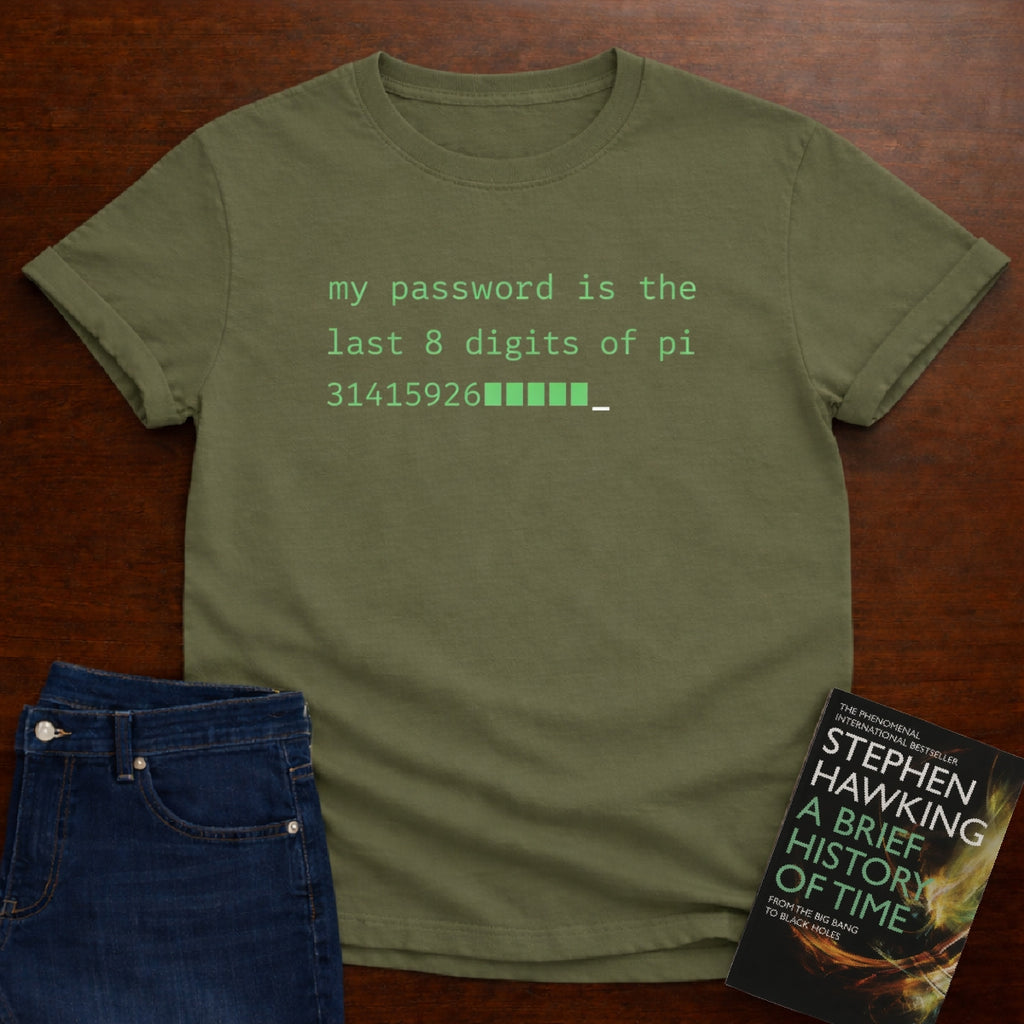 MY PASSWORD IS THE LAST 8 DIGITS OF π. T-SHIRT