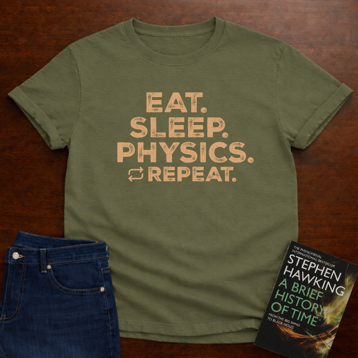 EAT SLEEP PHYSICS REPEAT T-SHIRT